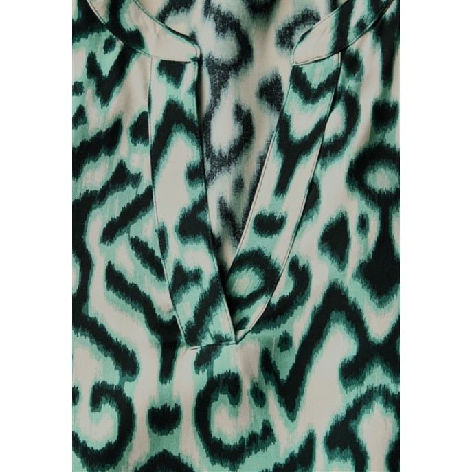 Street One blouse Km groen ecru zwart